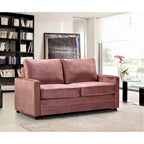Velvet Sofa Bed with Pull-Out Mattress - 70 Inch Square Arms