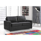 Velvet Sofa Bed with Pull-Out Mattress - 70 Inch Square Arms