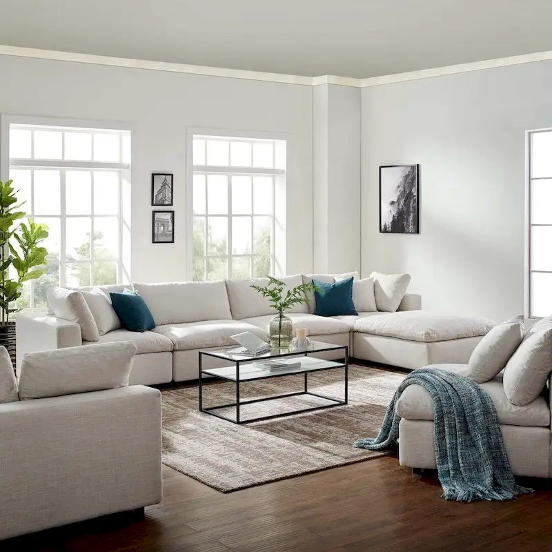 Copper Grove Hrazdan Fabric/Wood Down-filled Over-stuffed 5-piece Sectional Sofa Set