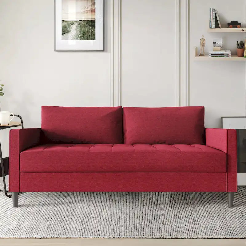 CraftPorch Contemporary Minimalist Linen Upholstered Sofa