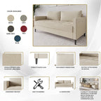 CraftPorch Contemporary Minimalist Linen Upholstered Sofa