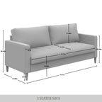 CraftPorch Contemporary Minimalist Linen Upholstered Sofa