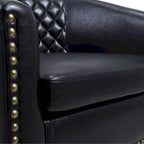 Accent Barrel Chair Living Room With Nailheads And Solid Wood Legs