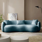 Boucle Fabric Curved Sofa - Half Moon Design - 4 Seater
