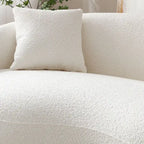 Boucle Fabric Curved Sofa - Half Moon Design - 4 Seater