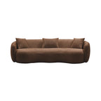 Boucle Fabric Curved Sofa - Half Moon Design - 4 Seater