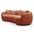 Boucle Fabric Curved Sofa - Half Moon Design - 4 Seater