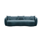 Boucle Fabric Curved Sofa - Half Moon Design - 4 Seater