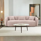 Boucle Fabric Curved Sofa - Half Moon Design - 4 Seater