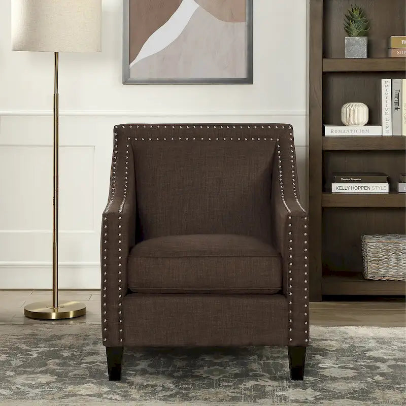 Erica Accent Armchair with Chrome Nailhead Trim