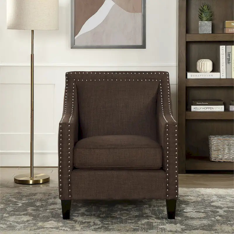 Erica Accent Armchair with Chrome Nailhead Trim