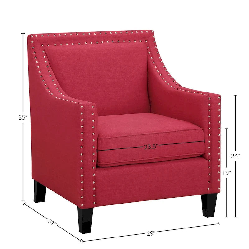 Erica Accent Armchair with Chrome Nailhead Trim
