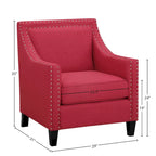 Erica Accent Armchair with Chrome Nailhead Trim