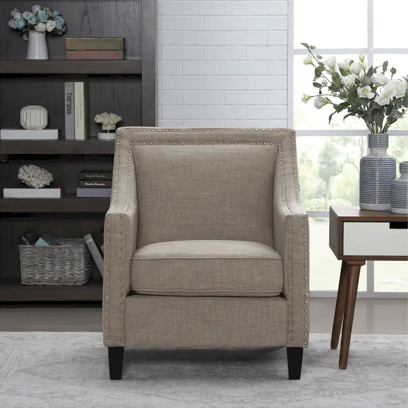 Erica Accent Armchair with Chrome Nailhead Trim