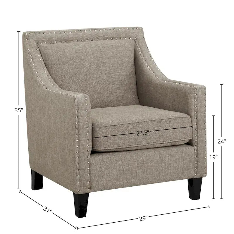 Erica Accent Armchair with Chrome Nailhead Trim
