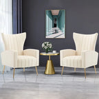 Velvet Accent Chair with Gold Legs