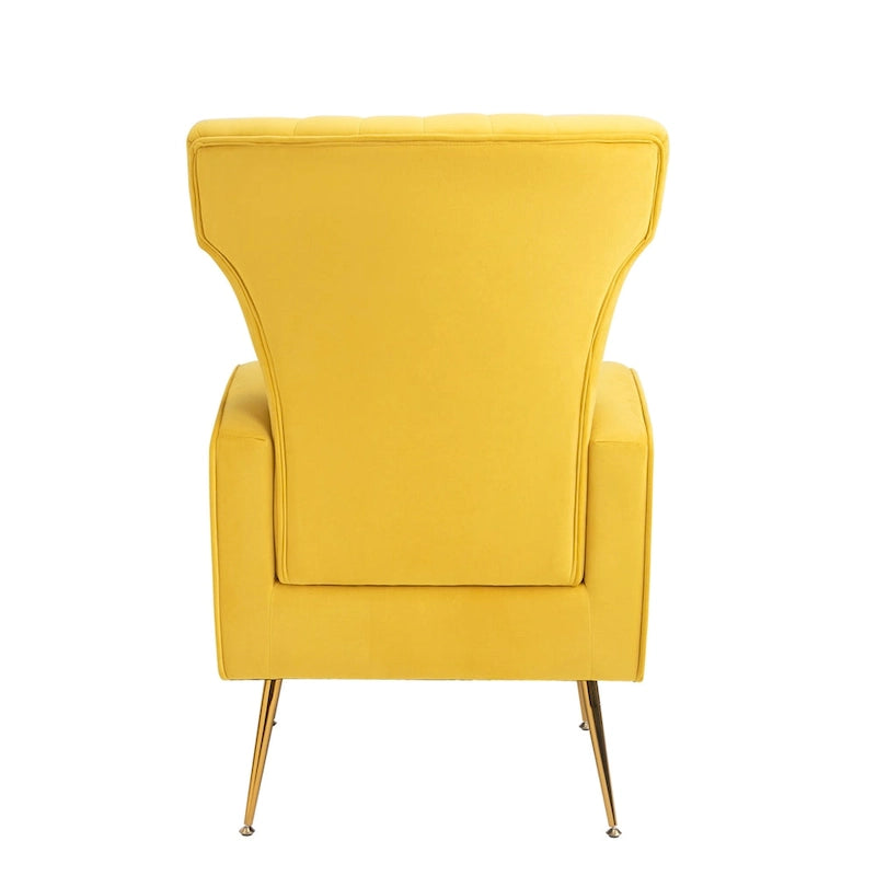 Velvet Accent Chair with Gold Legs