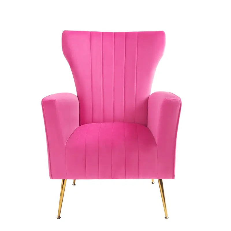Velvet Accent Chair with Gold Legs