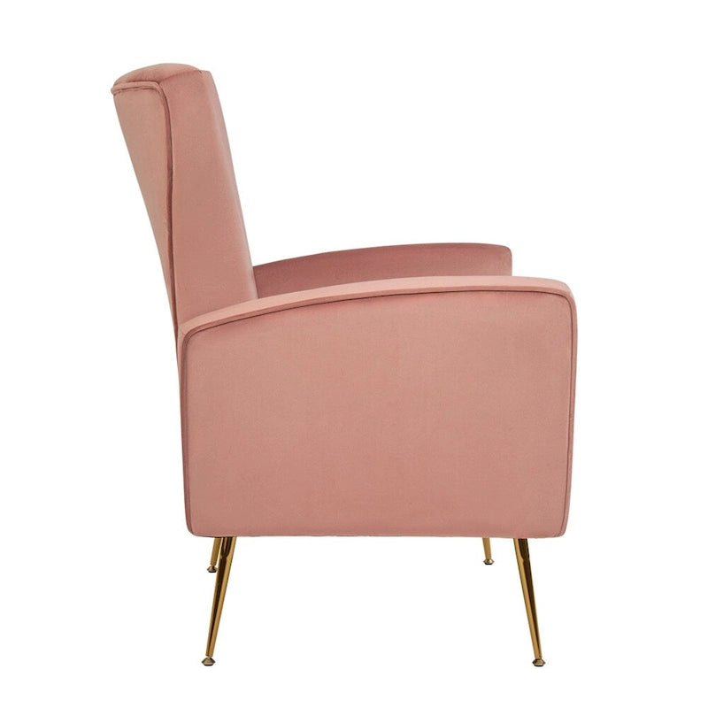 Velvet Accent Chair with Gold Legs