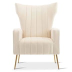 Velvet Accent Chair with Gold Legs