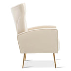 Velvet Accent Chair with Gold Legs