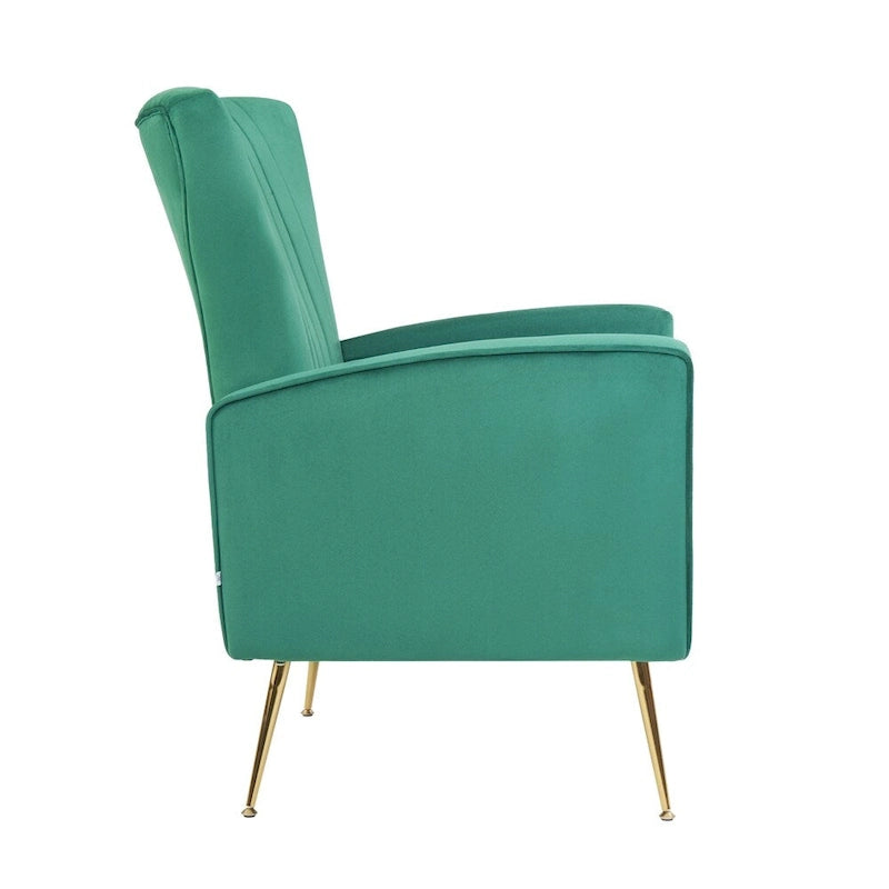 Velvet Accent Chair with Gold Legs