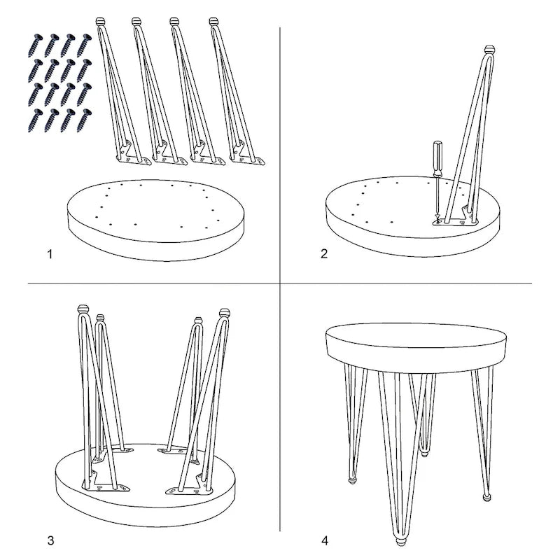 Natural Solid Wood Round End Table Coffee Table