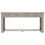 Merax Rustic Console Table with Storage Drawers and Bottom Shelf
