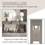 Merax Rustic Console Table with Storage Drawers and Bottom Shelf