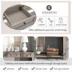 Merax Rustic Console Table with Storage Drawers and Bottom Shelf