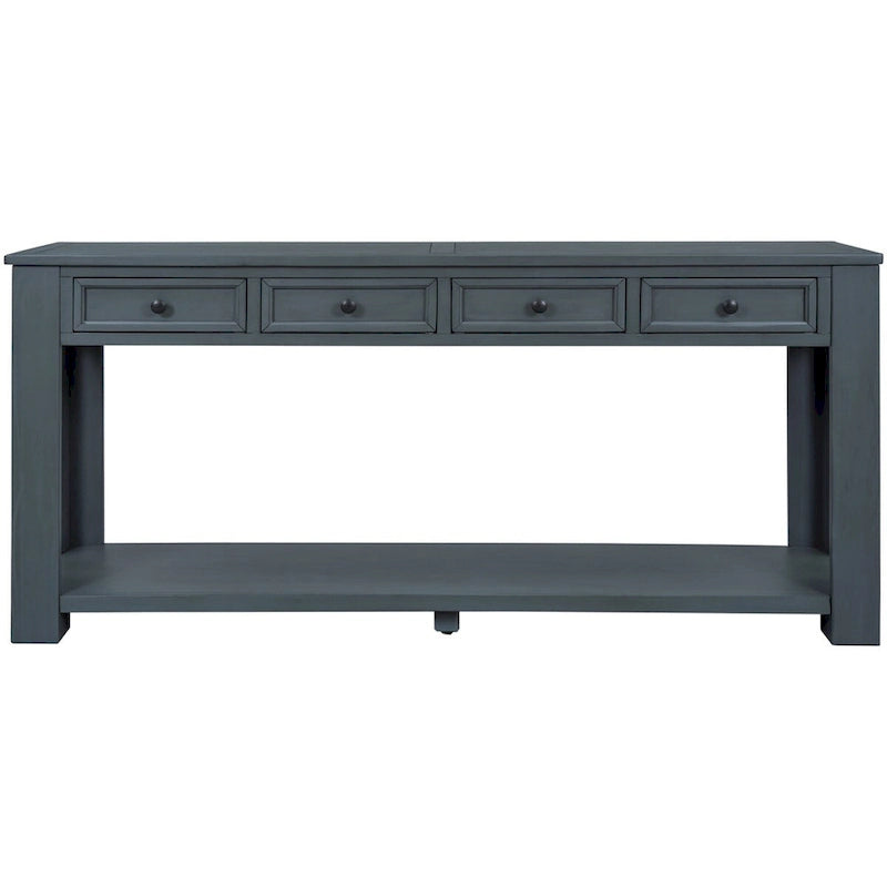 Merax Rustic Console Table with Storage Drawers and Bottom Shelf