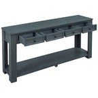 Merax Rustic Console Table with Storage Drawers and Bottom Shelf