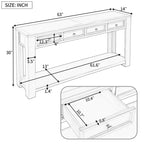 Merax Rustic Console Table with Storage Drawers and Bottom Shelf