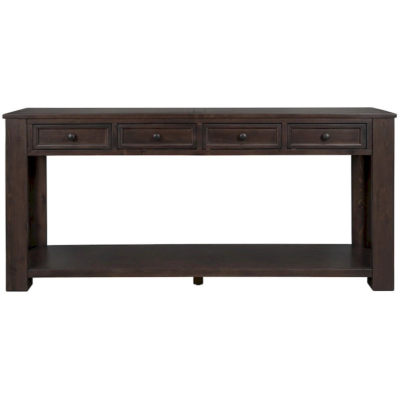 Merax Rustic Console Table with Storage Drawers and Bottom Shelf