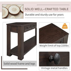 Merax Rustic Console Table with Storage Drawers and Bottom Shelf