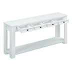 Merax Rustic Console Table with Storage Drawers and Bottom Shelf