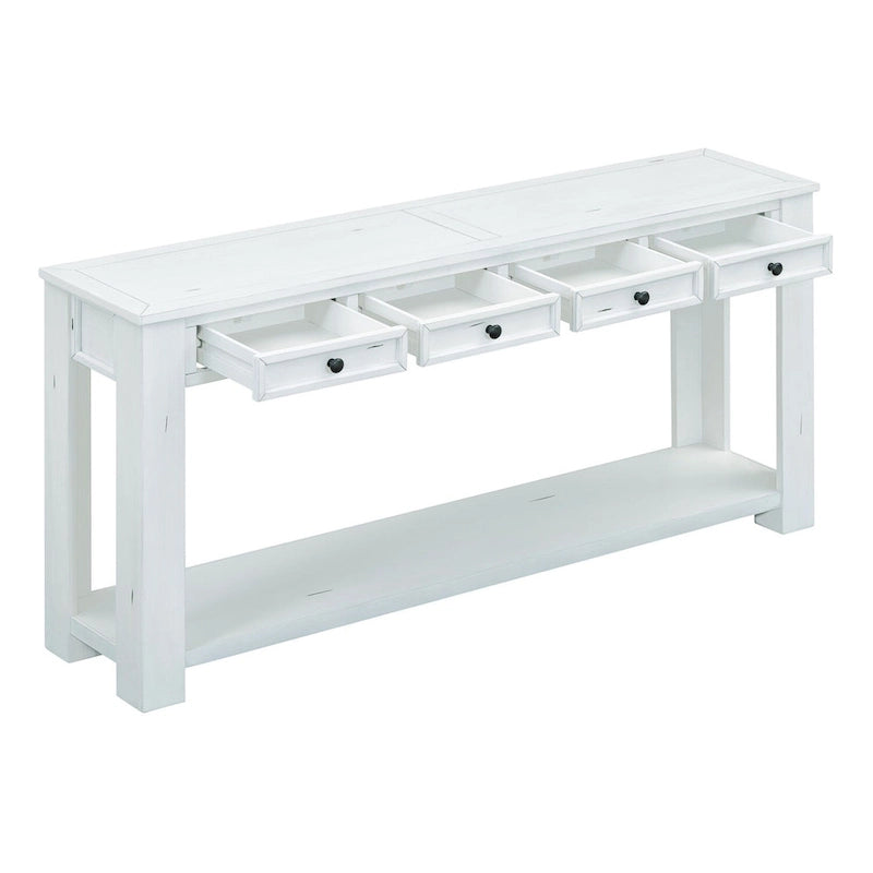 Merax Rustic Console Table with Storage Drawers and Bottom Shelf