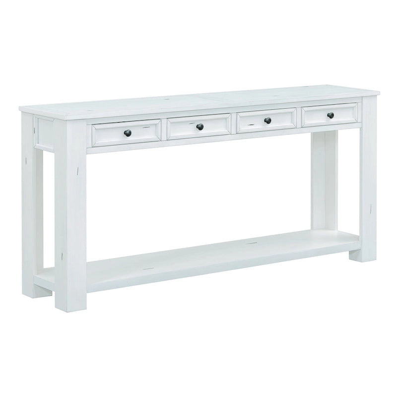 Merax Rustic Console Table with Storage Drawers and Bottom Shelf