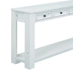 Merax Rustic Console Table with Storage Drawers and Bottom Shelf