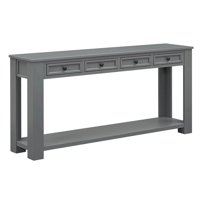 Merax Rustic Console Table with Storage Drawers and Bottom Shelf