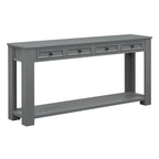 Merax Rustic Console Table with Storage Drawers and Bottom Shelf