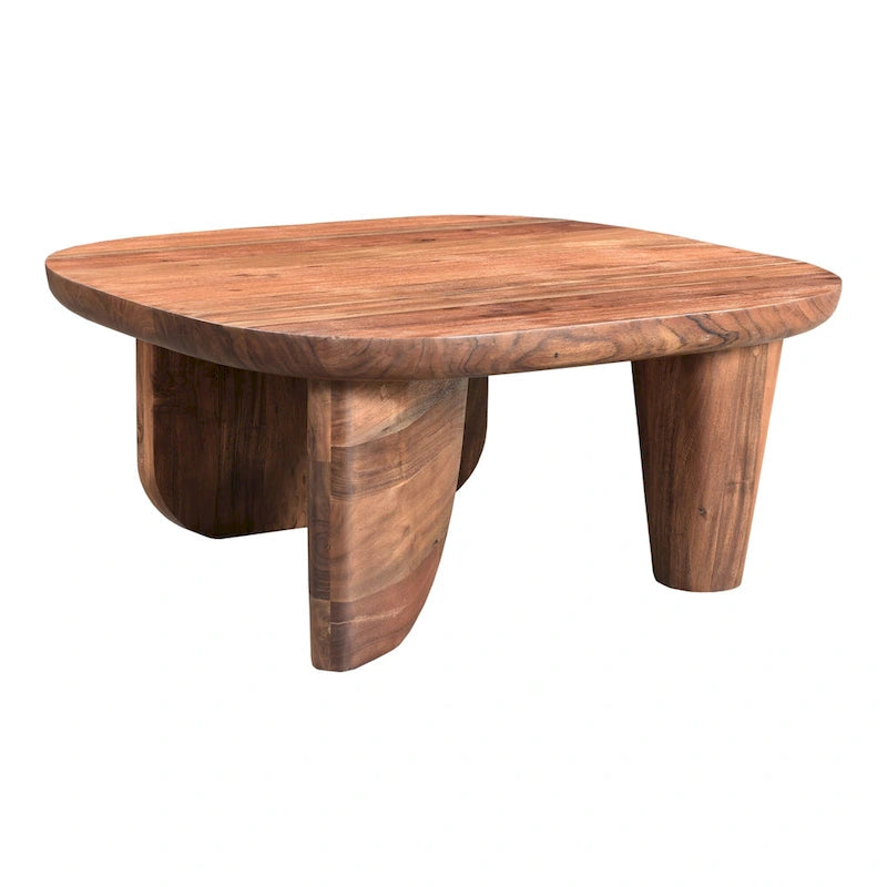 Aurelle Home Rustic Solid Acacia Wood Coffee Table