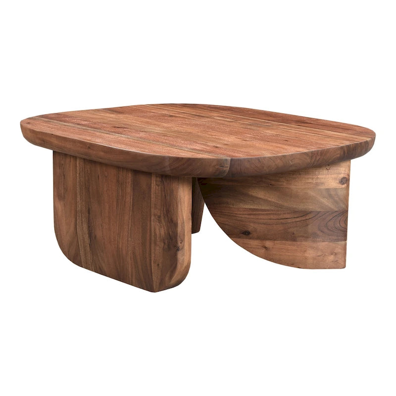 Aurelle Home Rustic Solid Acacia Wood Coffee Table