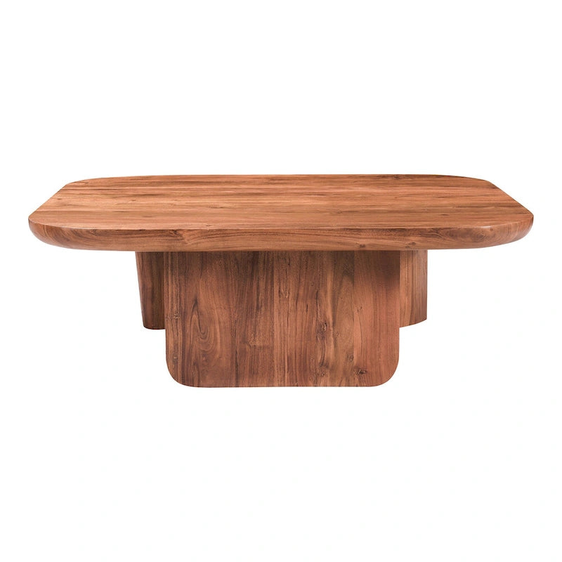 Aurelle Home Rustic Solid Acacia Wood Coffee Table