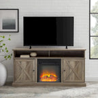 Middlebrook 60-inch Barn Door Fireplace TV Stand