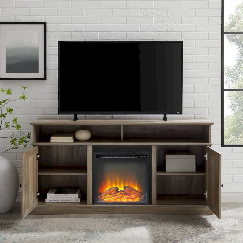 Middlebrook 60-inch Barn Door Fireplace TV Stand