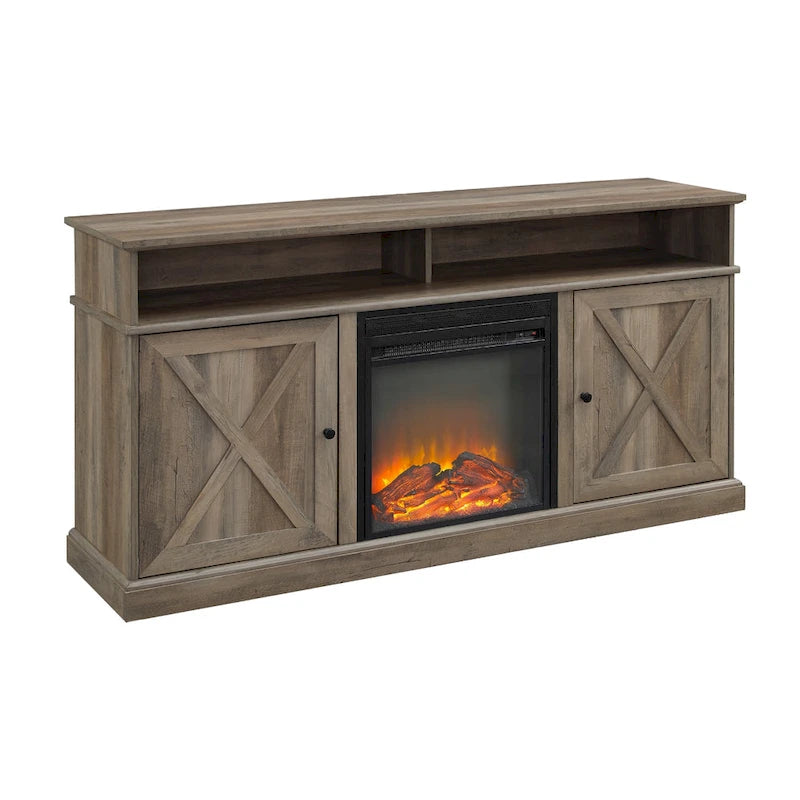 Middlebrook 60-inch Barn Door Fireplace TV Stand