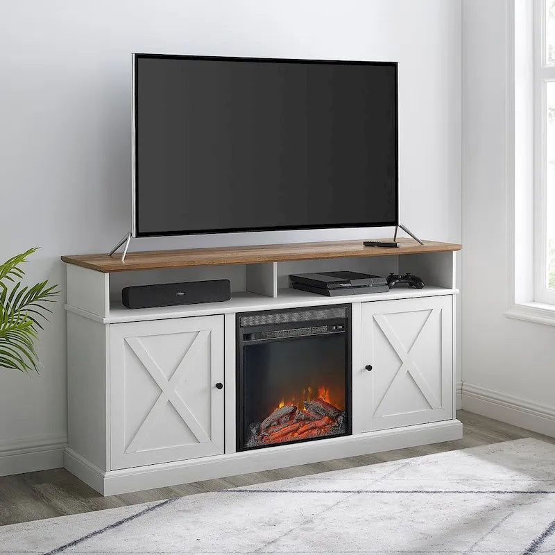 Middlebrook 60-inch Barn Door Fireplace TV Stand