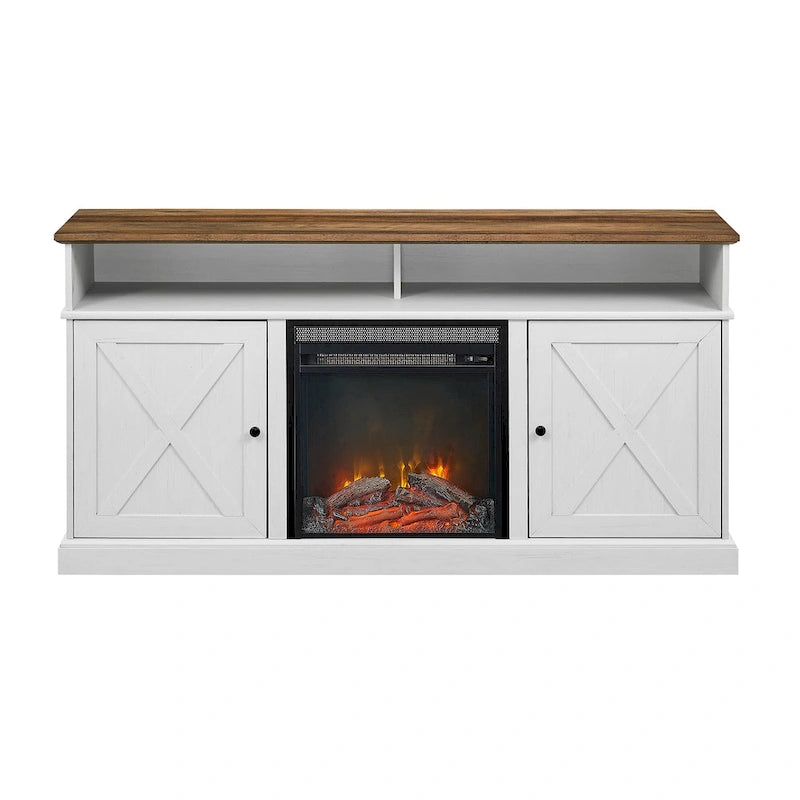 Middlebrook 60-inch Barn Door Fireplace TV Stand