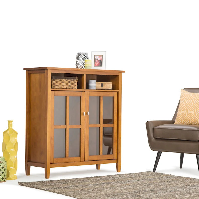 WYNDENHALL Norfolk Wood Storage Media Cabinet - 39Wx16Dx42H